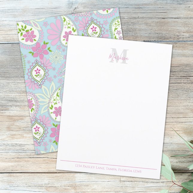 Monograma de pré-disquete de Na moda de Paisley Ro (Criador carregado)