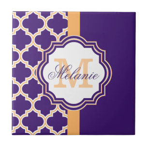 Monograma de Quatrefoil Roxo