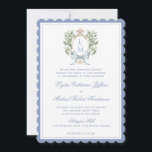 Monograma de repouso folha | Convite Para Casament<br><div class="desc">A elegante crista de monograma de aquarela dá a este convite de casamento um belo e eterno visual que qualquer noiva sofisticada amará. Personalize este convite com as suas iniciais dentro da crista à frente e atrás. As cores incluem, azul claro, verde, amarelo ouro e bronzeado. Se tiver alguma dúvida...</div>