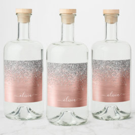 Monograma de Rosa de prata Dourada com metal escov