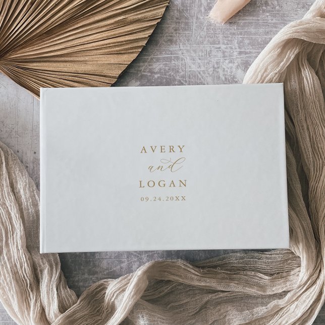 Monograma de Script Dourado Elegante Livro de Conv (Criador carregado)