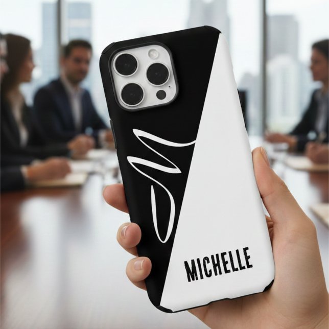 Monograma de Script Elegante dividido monocromátic (Criador carregado)