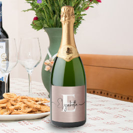 Monograma de Script Girílico Metálico Brutado com 