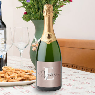 Monograma de Script Girílico Metálico Brutado com