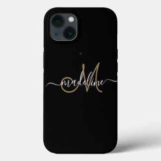 Monograma de Script Moderno Dourado