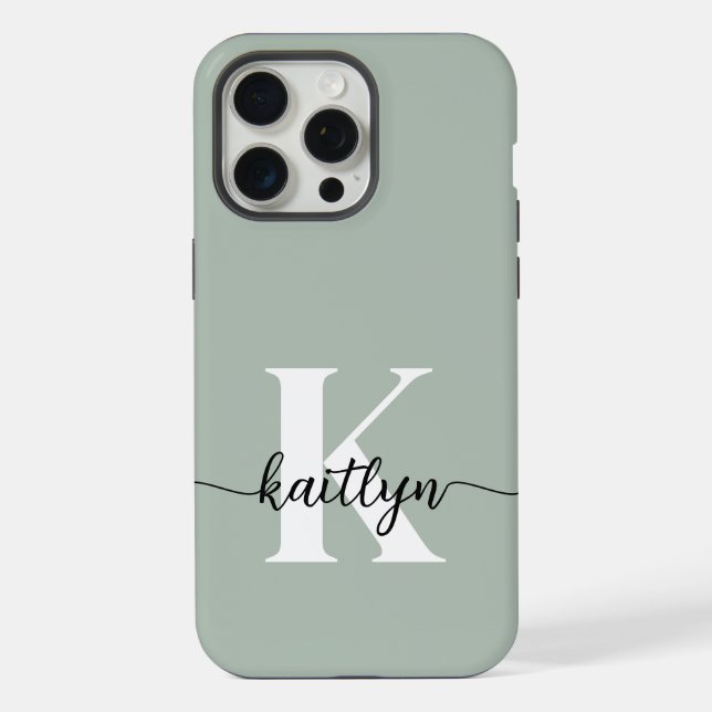 Monograma de Script Verde Sage (Verso)