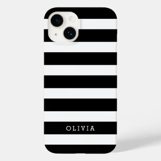 Monograma de Stripes Clássicas a Preto e Branco