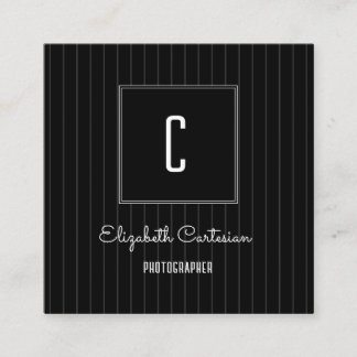 Monograma de Stripes Modernas | Cartão de visita p