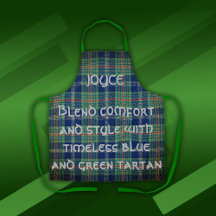 Monograma de Tartan azul e verde eterno |