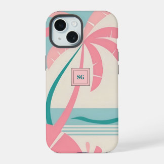 Monograma de teia rosa-rosa Elegante Minimalista
