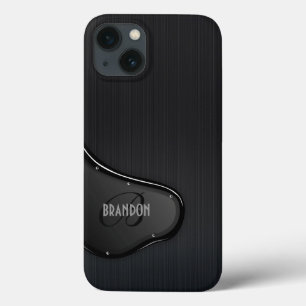 Monograma de Textura Metálica Preta em Lixo