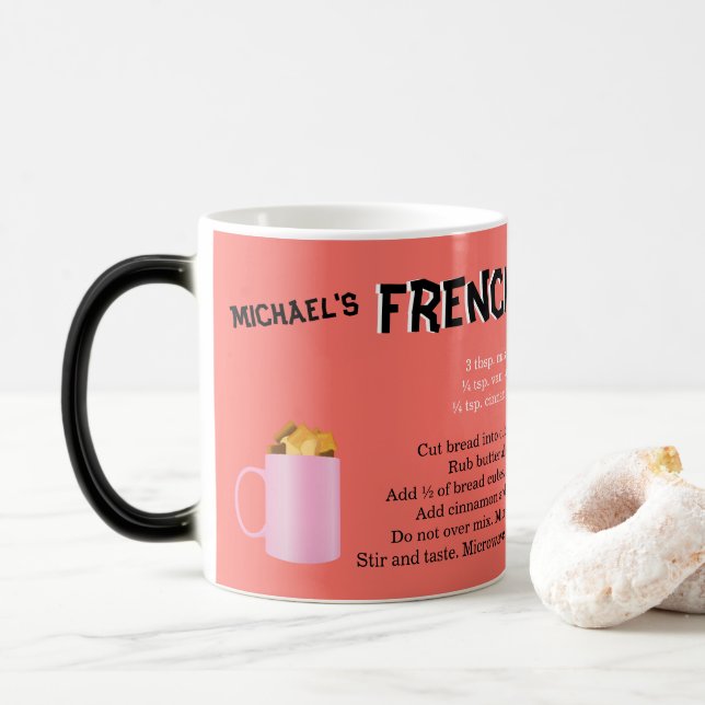 Monograma de torrada francesa Recebe uma caneca in (Com Donut)