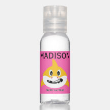 Monograma de Tubarão-Bebê-Cinto Amarelo e Rosa