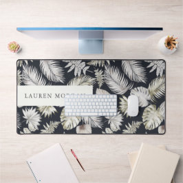 monograma de verde trópico ouro luxuoso