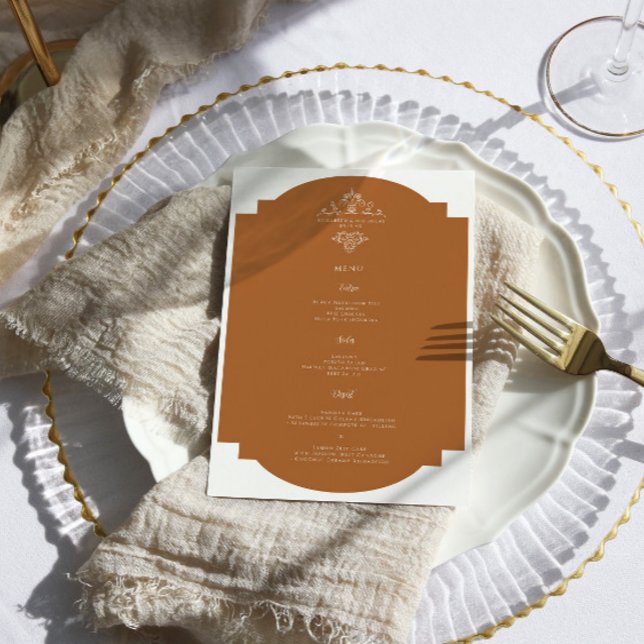 Monograma de Vintage | Menu Casamento (Criador carregado)