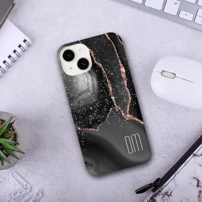 Monograma do Abstrato Sparkle rosa Dourado (Criador carregado)