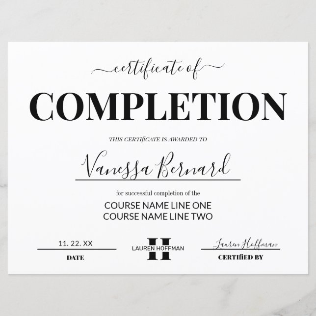 Monograma do Certificado de Conclusão do Prêmio (Frente)