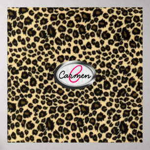 Monograma do impressão do leopardo