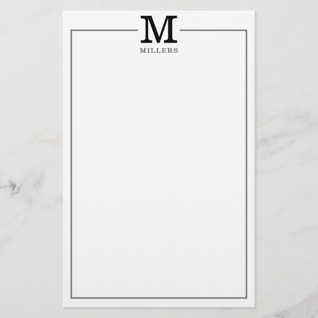 Monograma do Nome da Família Clássica Moderna Simp (Frente)