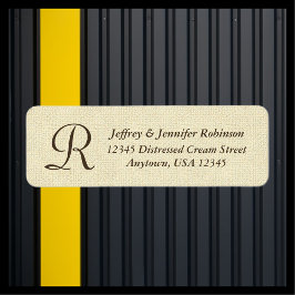 Monograma do nome e da etiqueta de endereço textur