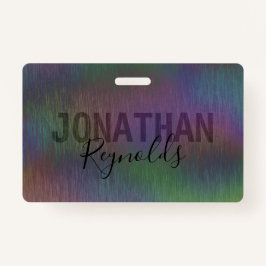 Monograma do Nome Holográfico Moderno - Crachá