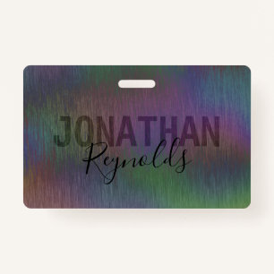 Monograma do Nome Holográfico Moderno - Crachá