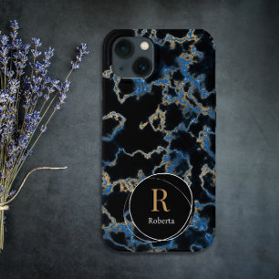 Monograma do nome personalizado do mármore preto m