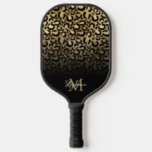 Monograma do Ombre Leopardo Dourado Negra