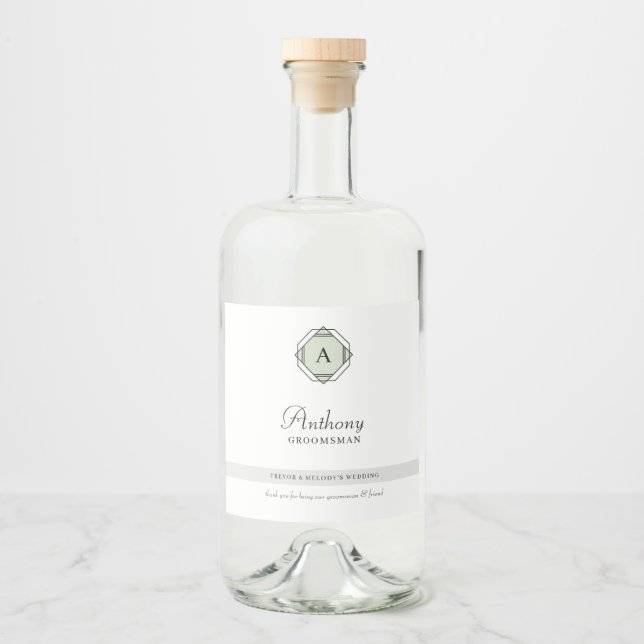 Monograma do Padrinho de casamento Elegante (Frente)