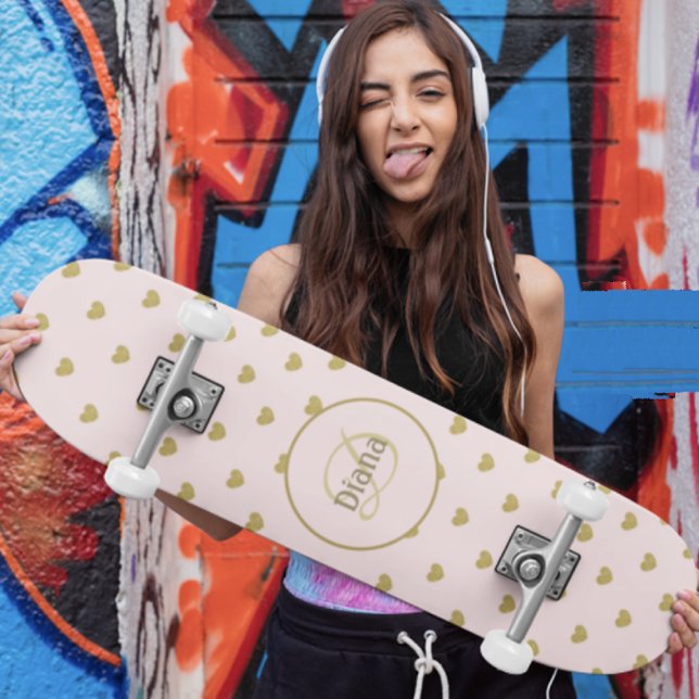 Monograma do skate Girl e nome (Criador carregado)