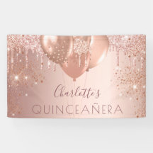 Monograma dos balões de ouro rosa de Quinceanera