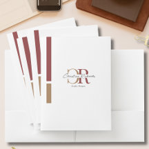 Monograma Dourado Burgundy Moderno Simples