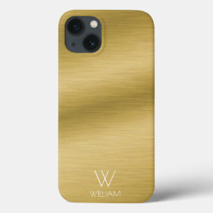 Monograma Dourado de aspecto personalizado escovad