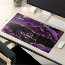 Monograma Dourado de Geodo de Agato Roxo