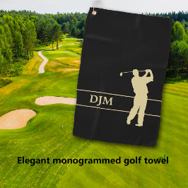 Monograma Dourado de Golfer Silhout