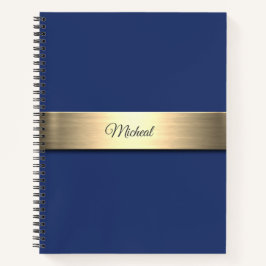 Monograma Dourado de metal azul marinho