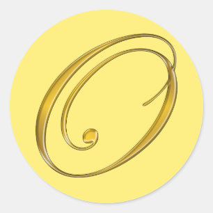 Monograma Dourado O Envelope Etiqueta de Selo