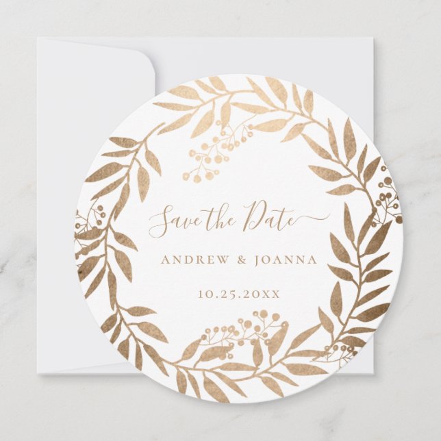 Monograma Dourado Personalizado Elegante Moderno (Frente)