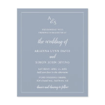 Monograma Dusty Orçamento Convite de Casamento