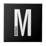 Monograma e Nome de Negrito Personalizado Moderno<br><div class="desc">Design de Monograma moderno com letra monográfica "M" personalizada e nome no estilo de letra sans sans moderno,  em negrito.</div>
