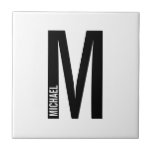Monograma e Nome de Negrito Personalizado Moderno<br><div class="desc">Design de Monograma moderno com letra monográfica "M" personalizada e nome no estilo de letra sans sans moderno,  em negrito.</div>