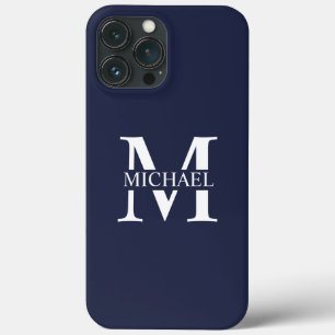Monograma e Nome Personalizados Azul-marinho