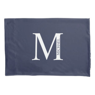 Monograma e Nome Personalizados Azul-marinho