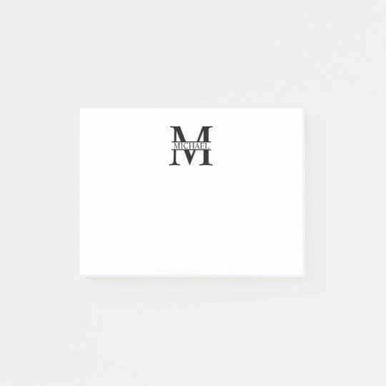 Monograma e nome personalizados bloco post-it