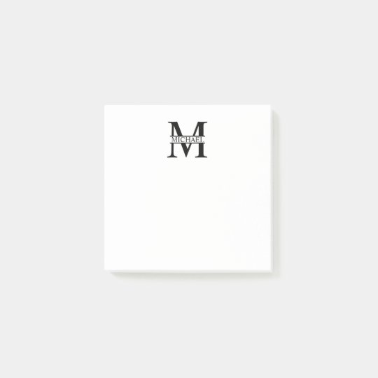 Monograma e nome personalizados bloquinho de notas