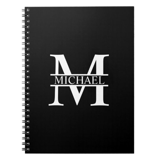 Monograma e nome personalizados caderno espiral