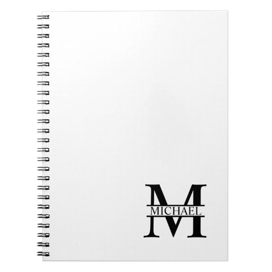 Monograma e nome personalizados caderno espiral