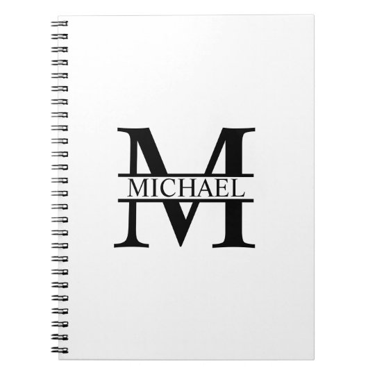 Monograma e nome personalizados cadernos espiral