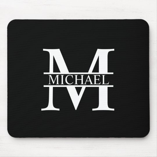 Monograma e nome personalizados mousepad