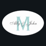 Monograma e nomes que wedding a etiqueta<br><div class="desc">Letra feita sob encomenda e nomes azuis e cinzentos do monograma que wedding a etiqueta.</div>